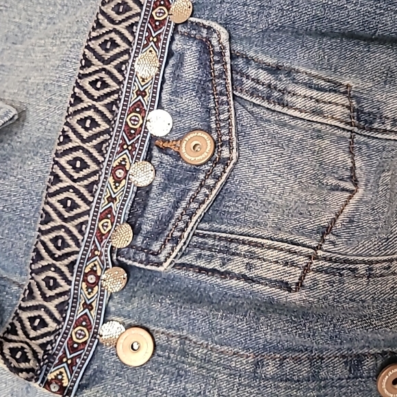 Boom Boom jean jacket Boho XL - Picture 6 of 6